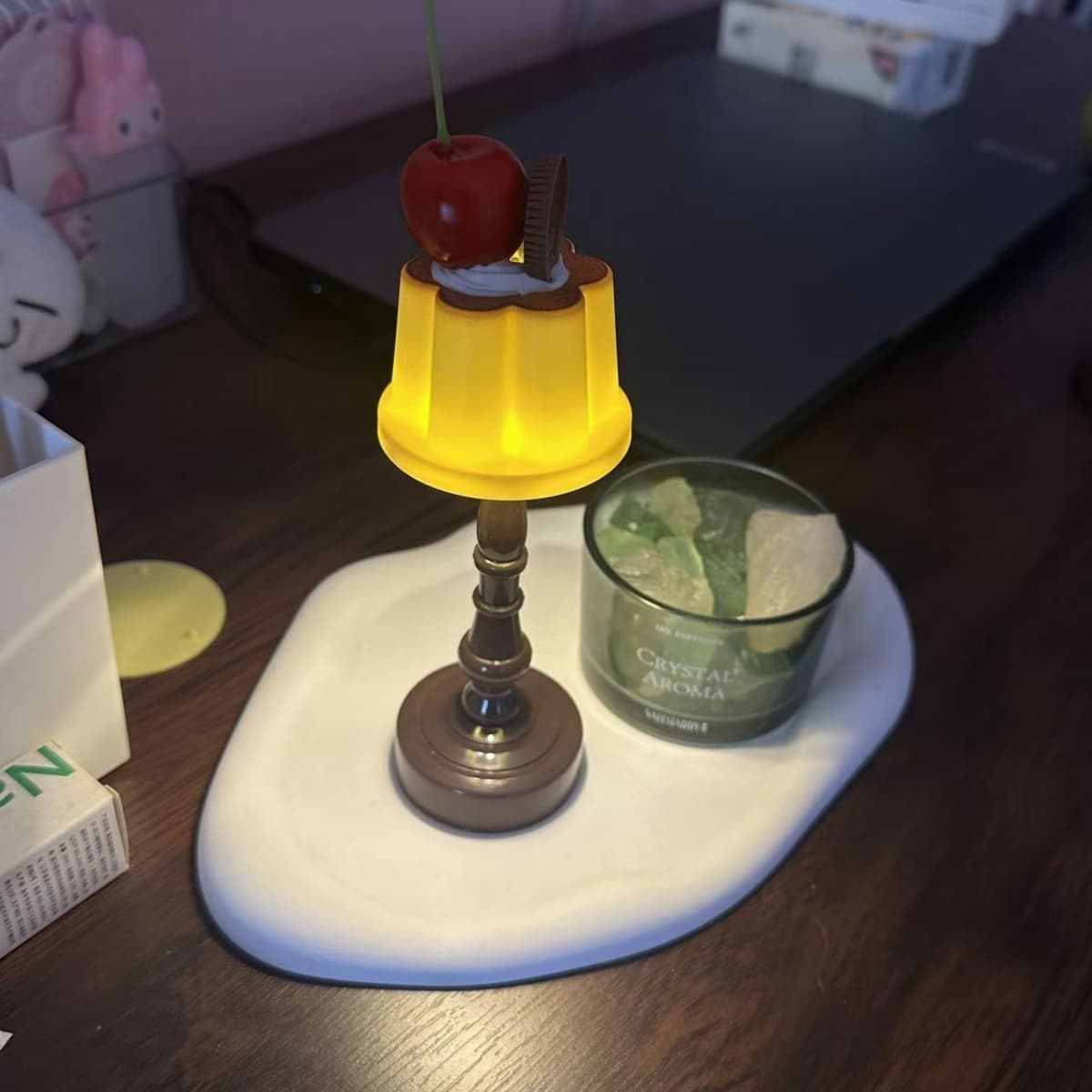 Pudding Night Light, Bedroom Ornament, Desktop Sleep Ornament, High-Value Cute Little Gadget