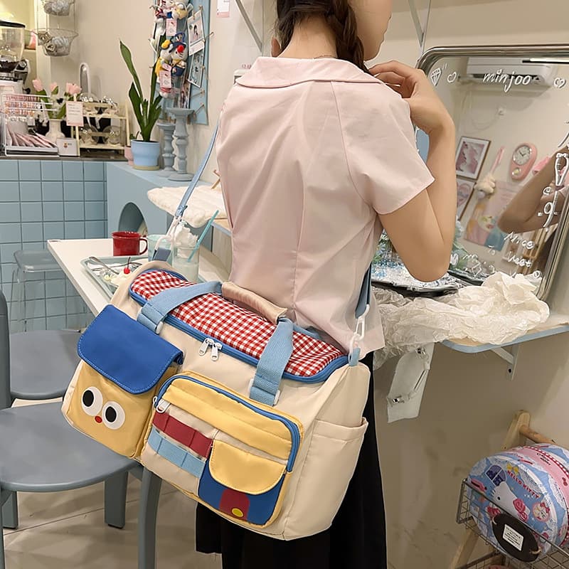 New Dopamine High-Aesthetic Short Trip Bag Lightweight Hospital Bag Large Capacity Carry-On Bag Fashion Gym Bag for Women