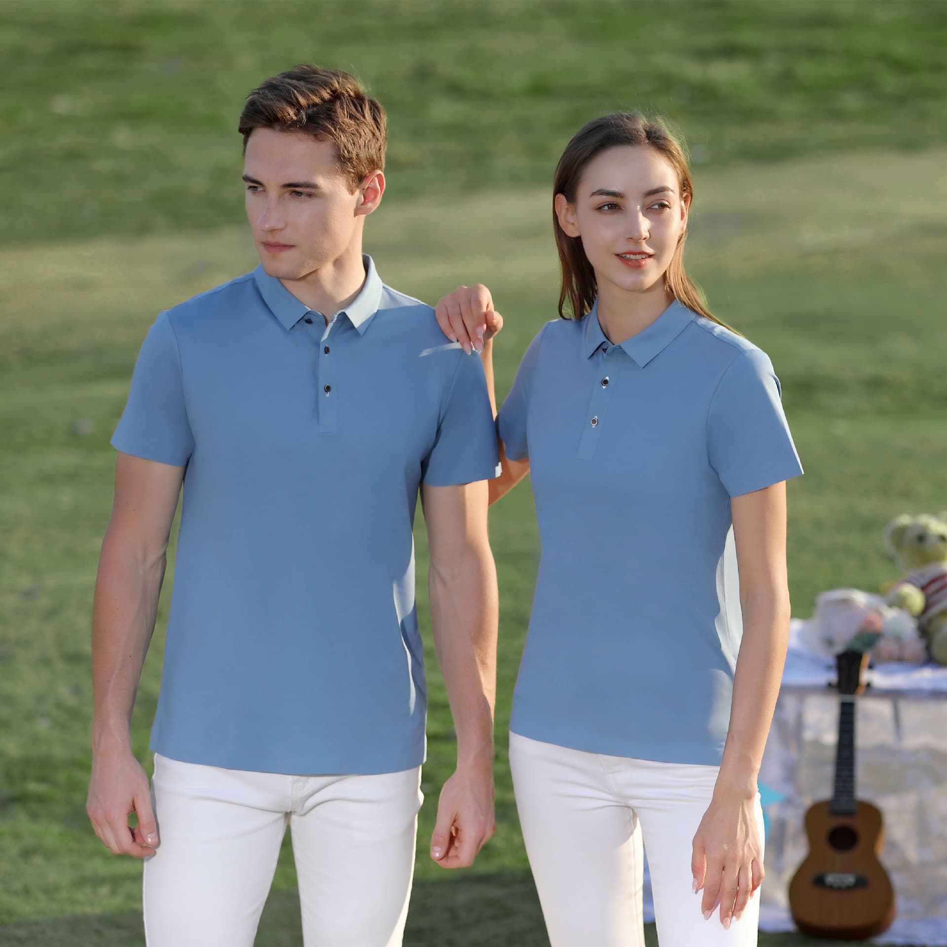 Polo Shirt Short Sleeve Unisex Workwear Solid Color Cool Mercerized Cotton Factory Wholesale Stock T-Shirt Custom