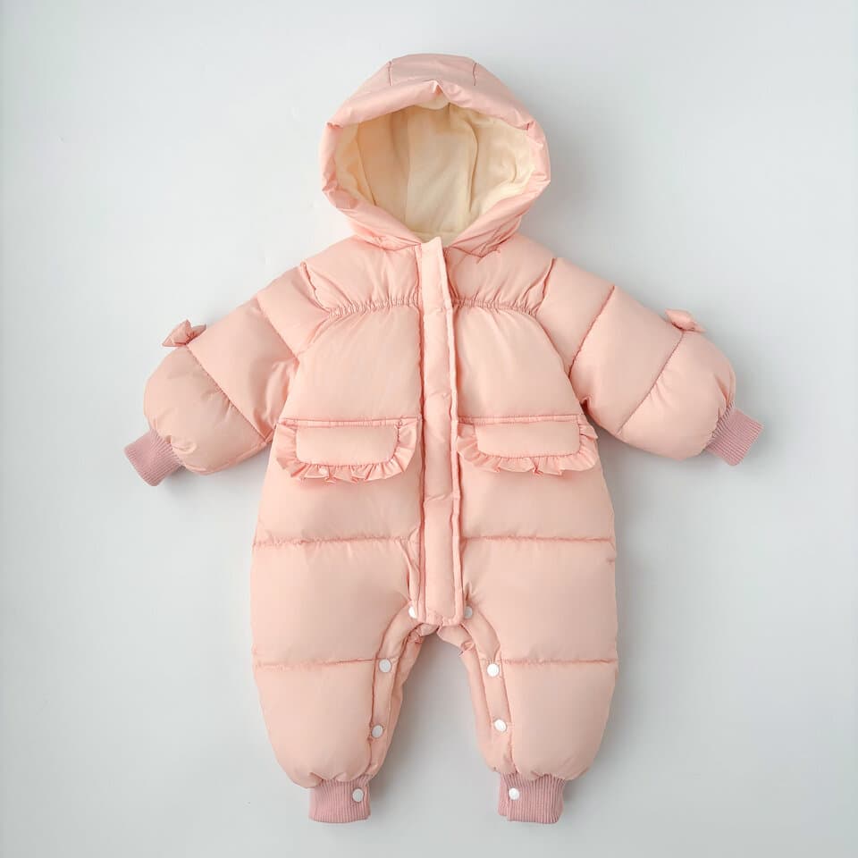 Premium Winter Baby Butterfly Romper, Girls Baby Down Cotton Coat Warm, Baby Girls Jumpsuit Romper