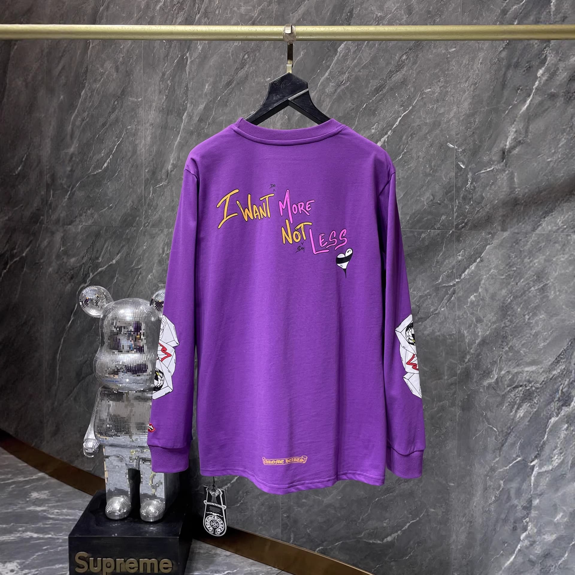 High version Chrome Hearts Crocro Matty Boy purple long-sleeved T-shirt purple versatile long-sleeved