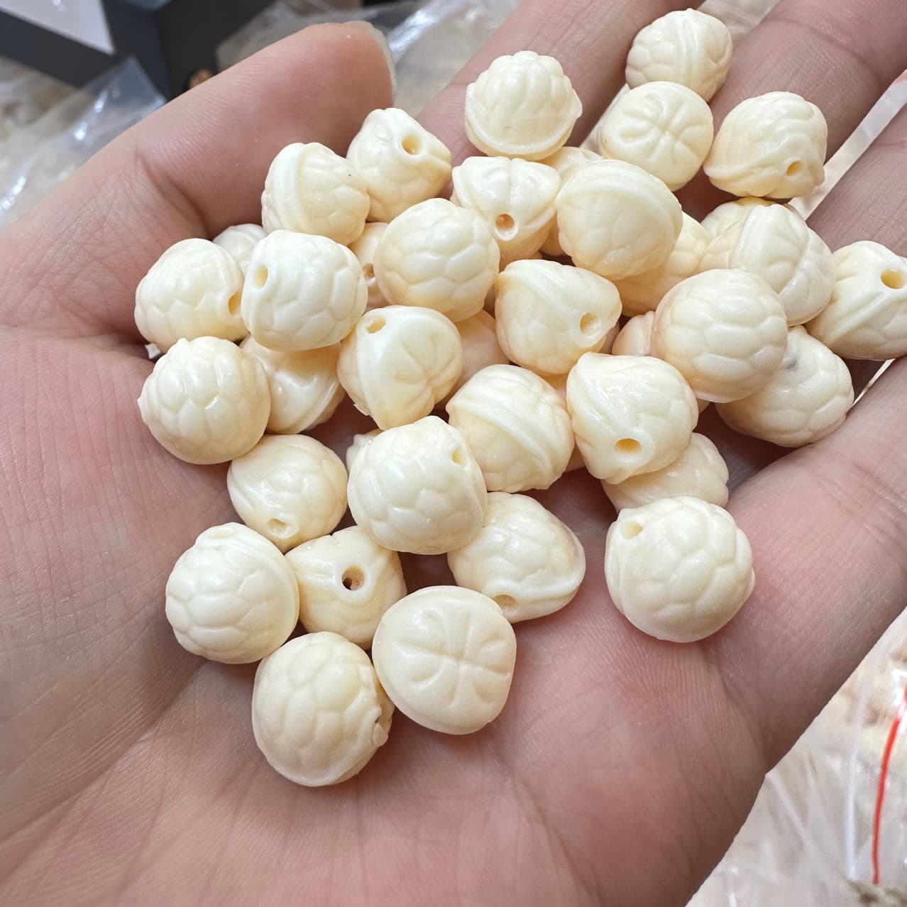 Ivory Nut Wealth Turtle Shell DIY Buddhist Bead Ornament Accessories Spacer Beads Bracelet Handmade Weaving Bracelet