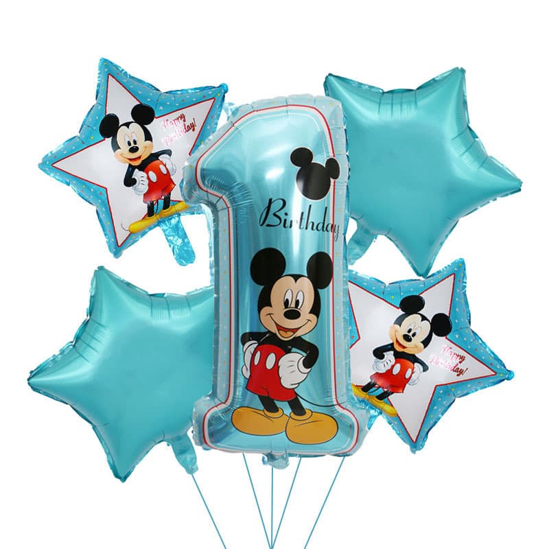 Mickey Minnie Balloon Combination Cute Birthday Party Decoration Balloon Background Children's Party Theme Aluminum Foil Balloons