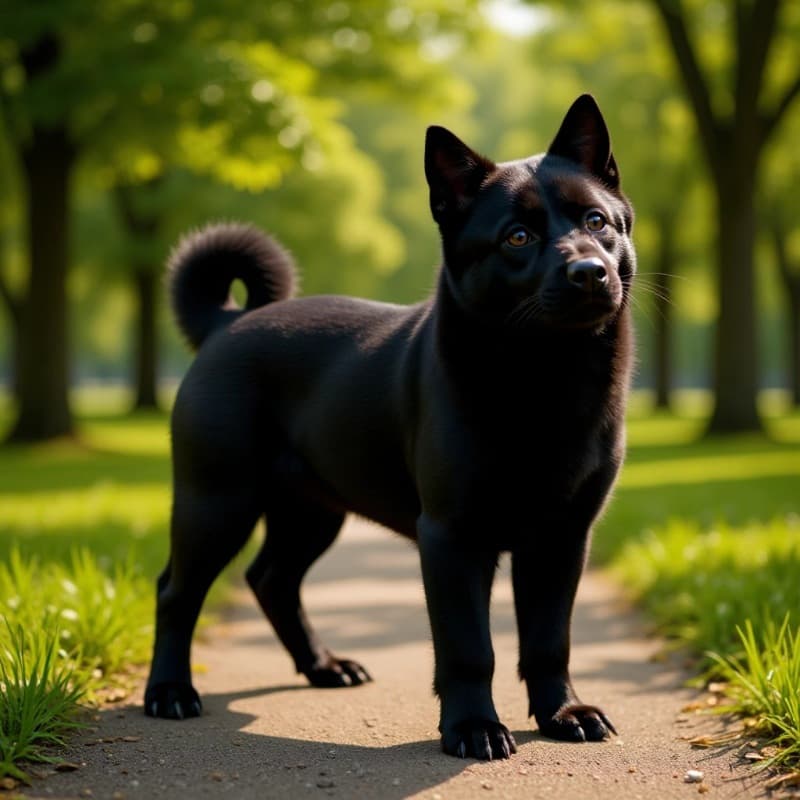 Purebred Five-Black Dog Pet Live Medium-Sized Five-Black Native Hunting Dog Guard Dog Four-Black Dog