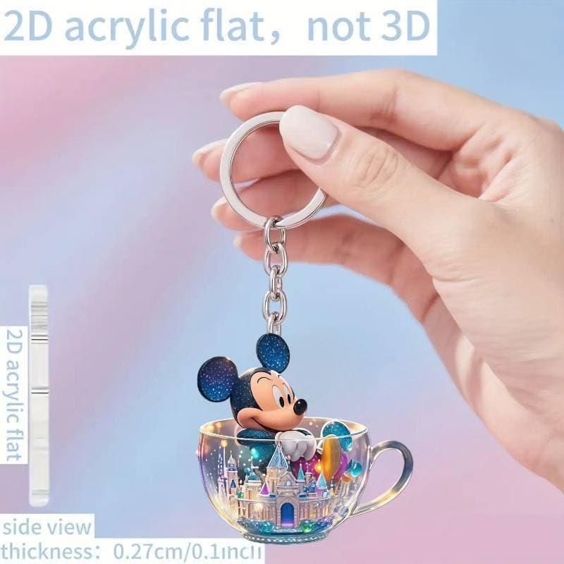 Cross-border Stitch Mickey Keychain Anime Cartoon Winnie the Pooh Acrylic Keychain Accessory