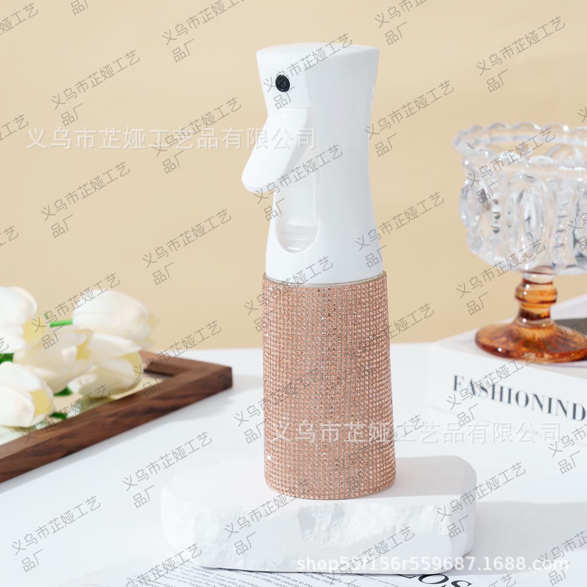 Cross-border TEMU 200ml Rhinestone Spray Bottle Pressurized Refillable Bottle for Perfume, Alcohol, Toner - Empty