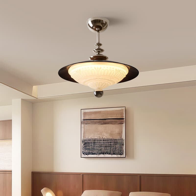 American Bedroom Chandelier, Mid-Century Style, Creative French Cream Style Dining Table Lamp, Eye Protection Bar, Retro Master Bedroom Study Lamp
