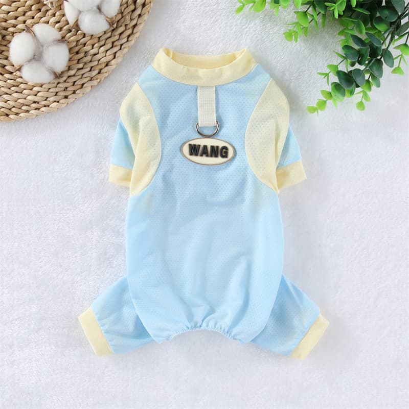 Pet Dog Clothes Spring and Summer Ice Silk Cooling Four-Legged Suit Mesh for Bichon, Teddy, Cat Cool Clothes Sun Protection