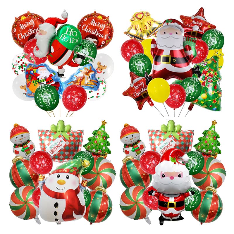 Cross-Border New Christmas Balloon Set Santa Claus Aluminum Film Festive Party Decoration Supplies Photo Props