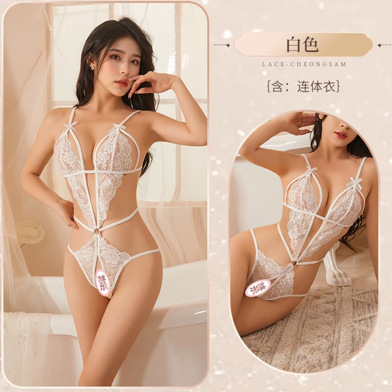 Sexy Lace Lingerie Bodysuit Hot Hollow Out Open Crotch Uniform Women's Sleepwear Drop Shipping