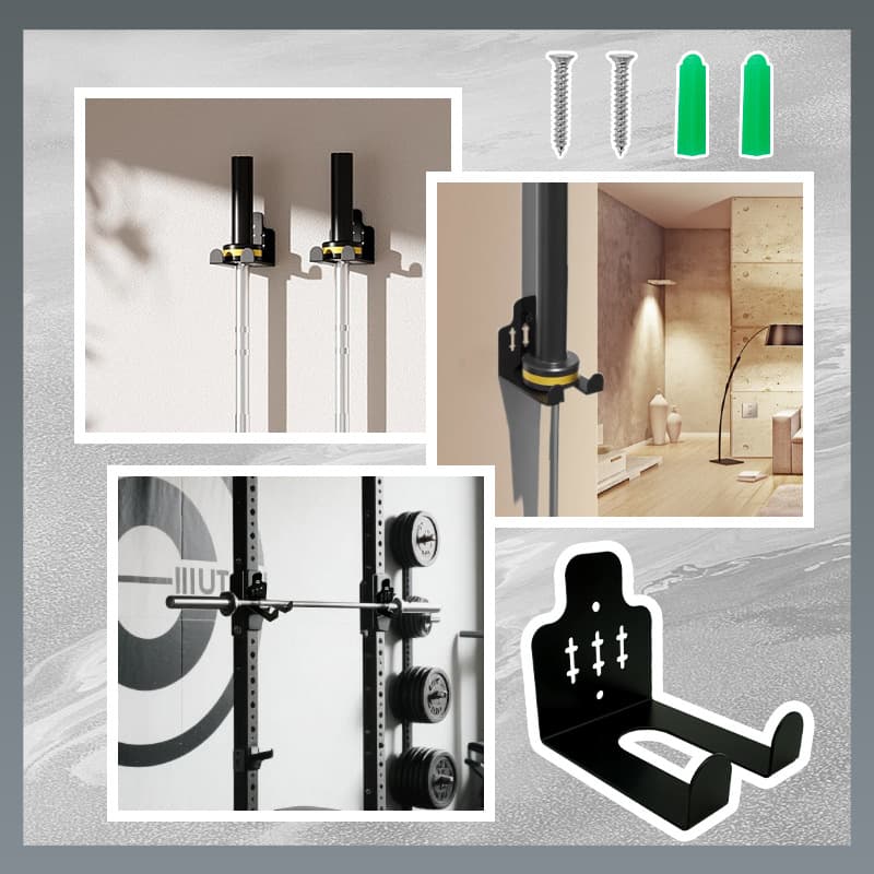 Amazon Barbell Wall Mount Garage Gym Bar Rack Vertical Barbell Storage Holder Home Gym Accessories
