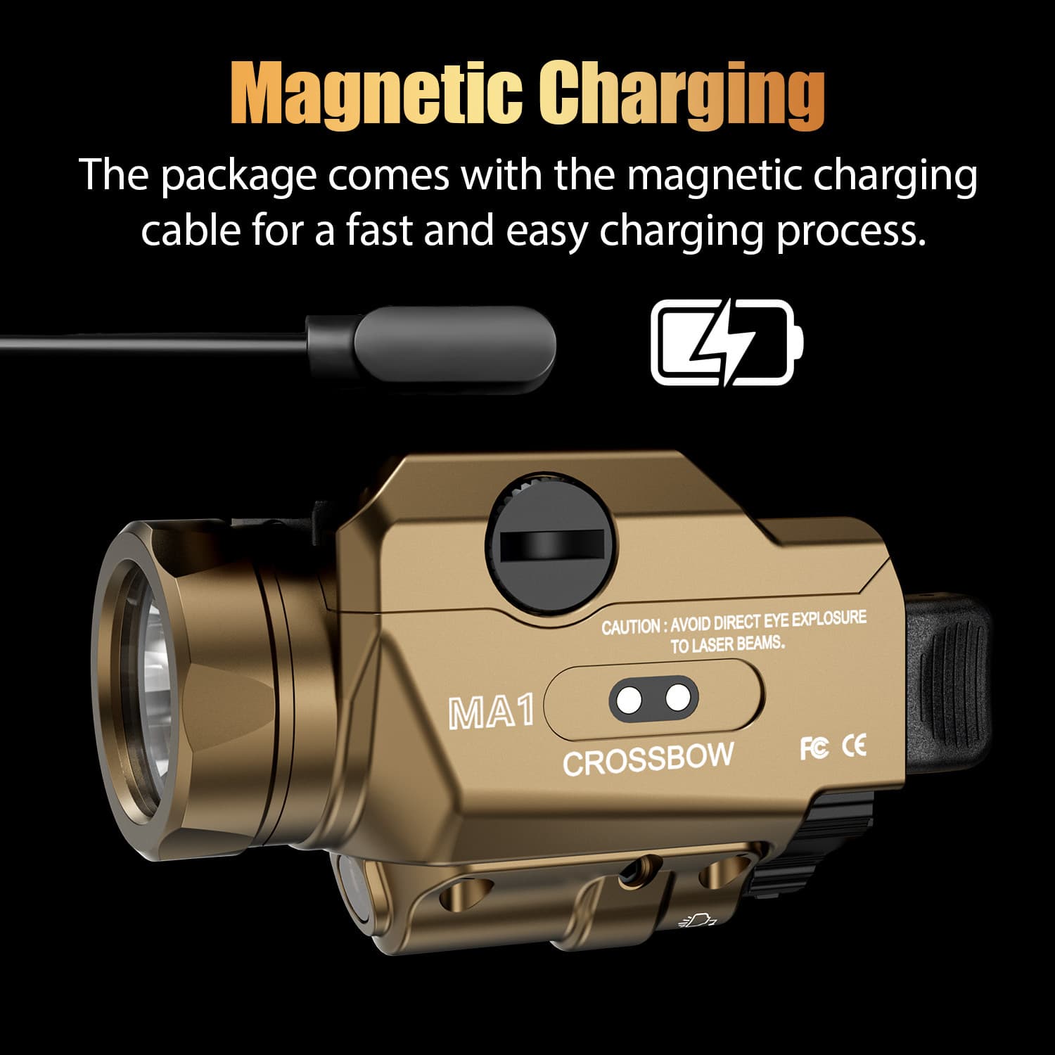 Warriorland MA1 Weapon Light and Laser Integrated Tactical Flashlight, IPX4 Waterproof, Wear-Resistant, and Corrosion-Resistant