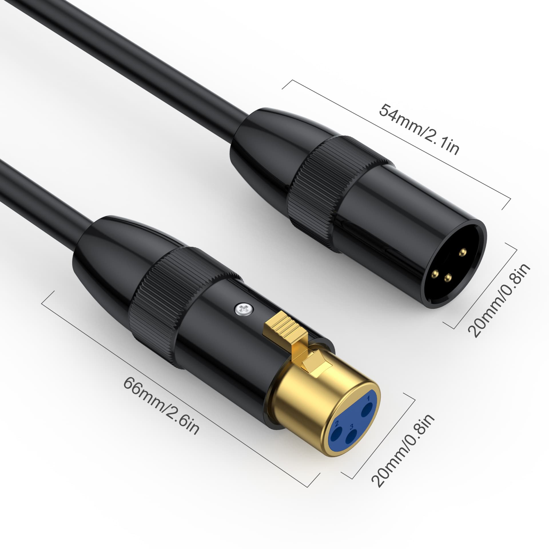 XLR Balanced 3-Pin Male to Female Audio Microphone Mixer Amplifier Console Studio Pure Copper Cable