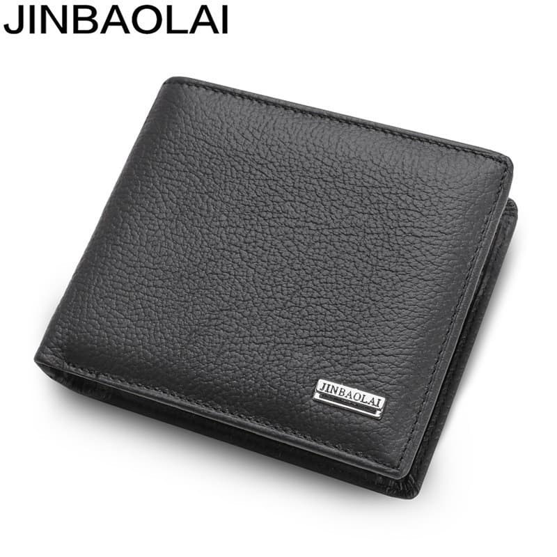 JINBAOLAI Men's Genuine Leather Wallet with Coin Pocket, Direct Supply from Manufacturer