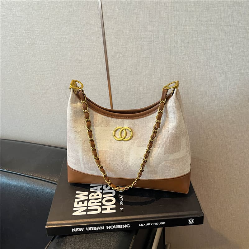 Cross-border bags, fashionable handbags, women's high-end chain armpit bags, large-capacity exquisite smudged shoulder bags
