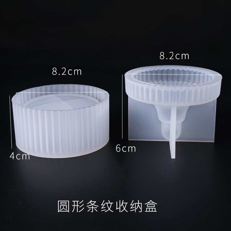 Lotus Candle Holder Striped Vase Resin Silicone Mold Epoxy DIY Storage Box Storage Tray Plaster Cement Tray