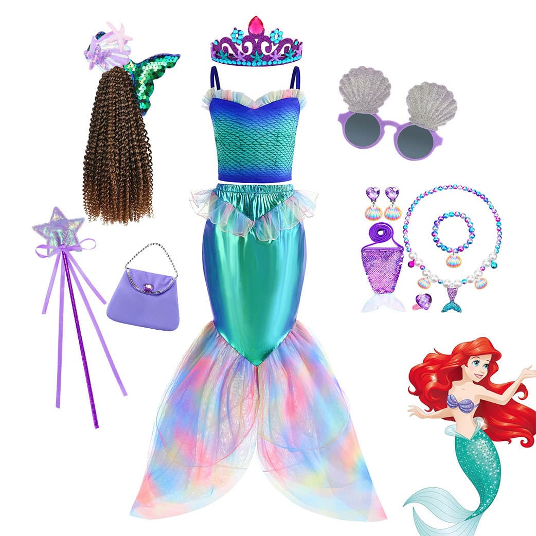 Mermaid Colorful Two-Piece Fishtail Skirt Ailier Skirt Mermaid Halloween Dress Mermaid Colorful