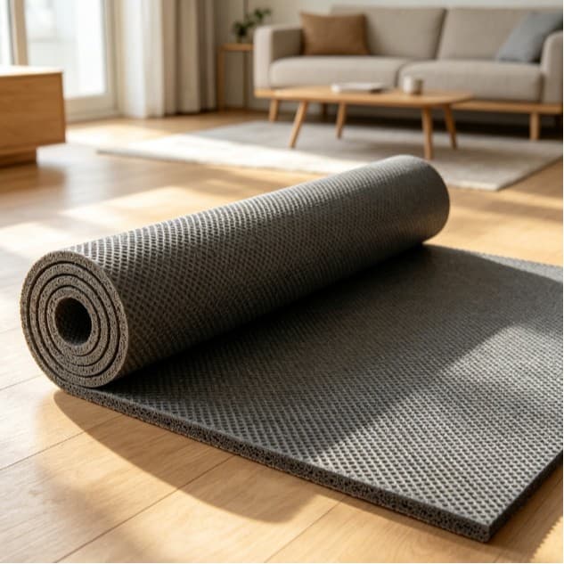 Full Coverage Carpet Rubber Underlay Mat, Moisture-Proof, Sound-Insulating, Anti-Slip Gym Rubber Mat