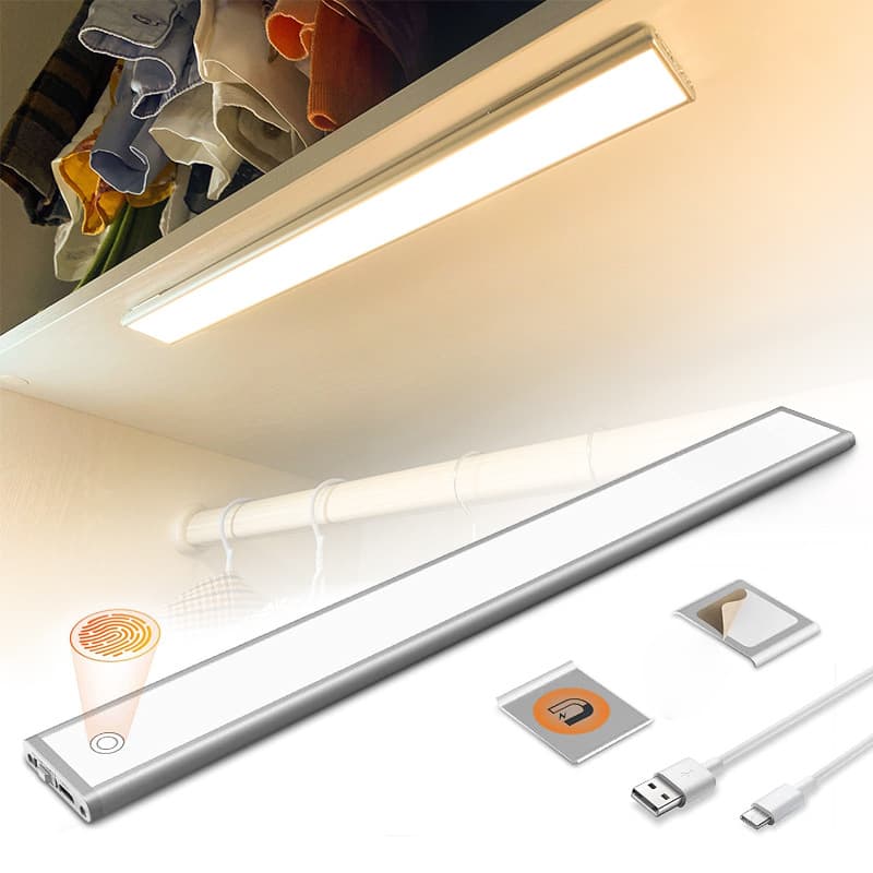 Smart Home Wall Cabinet Light Ultra-Thin New Touch Switch Kitchen and Bathroom Light Magnetic Suction Installation Type-C Rechargeable Wine Cabinet Light