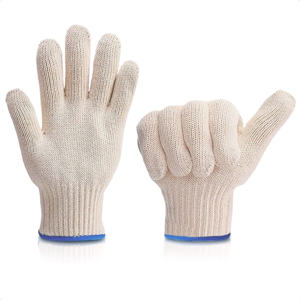 Double-layer cotton insulated gloves for barbecue, oven, and microwave, in stock.