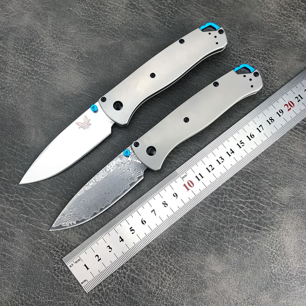 Hot selling cross-border butterfly 535 titanium alloy folding knife titanium alloy handle Damascus steel camping outdoor portable knife