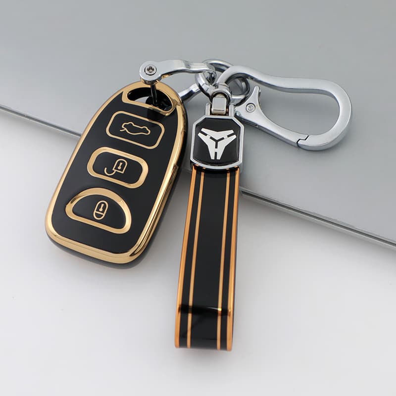 Car Key Case for New Kia Key Fob, Export to South Korea, Kia Hot-Selling Gold Trim Car Interior Shell