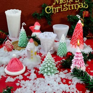 Sanxin Christmas Silicone Mold Snowman DIY Gingerbread Man Christmas Tree Scented Candle Plaster Ornament Mold