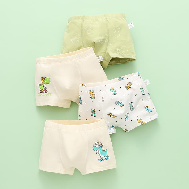 Children's Underwear, Boys' Pure Cotton, Category A Cotton Boxer Shorts, Baby Boys, Medium and Large Kids' Boxer Briefs That Do Not Pinch the Buttocks