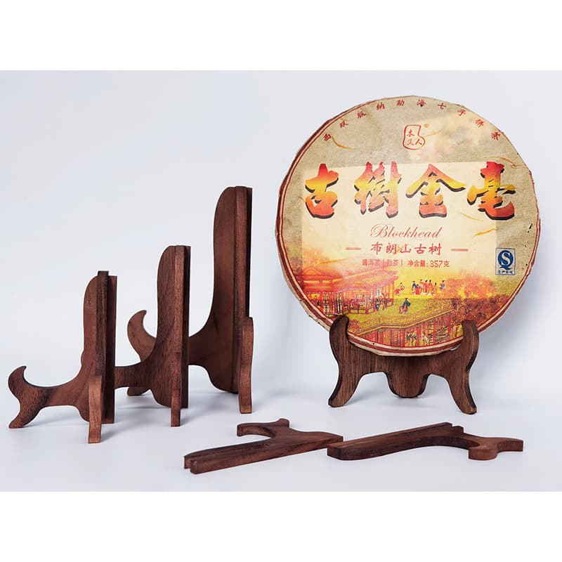 New Chinese Style Walnut Wood Tea Cake Stand Base Ceramic Decorative Plate Display Stand Solid Wood Carved Bracket Wholesale