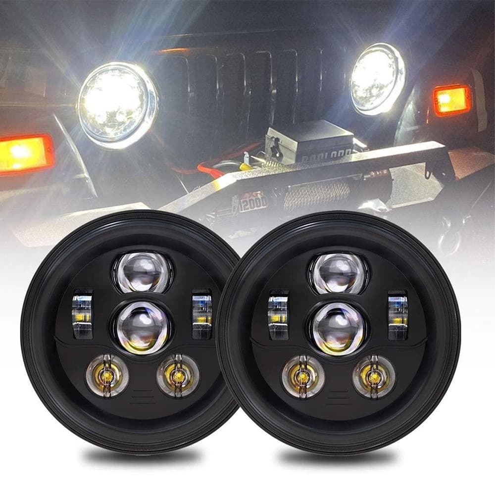Factory Direct 7-inch LED Headlight for JK Wrangler, Harley Motorcycle Modified Headlight Car LED Headlight
