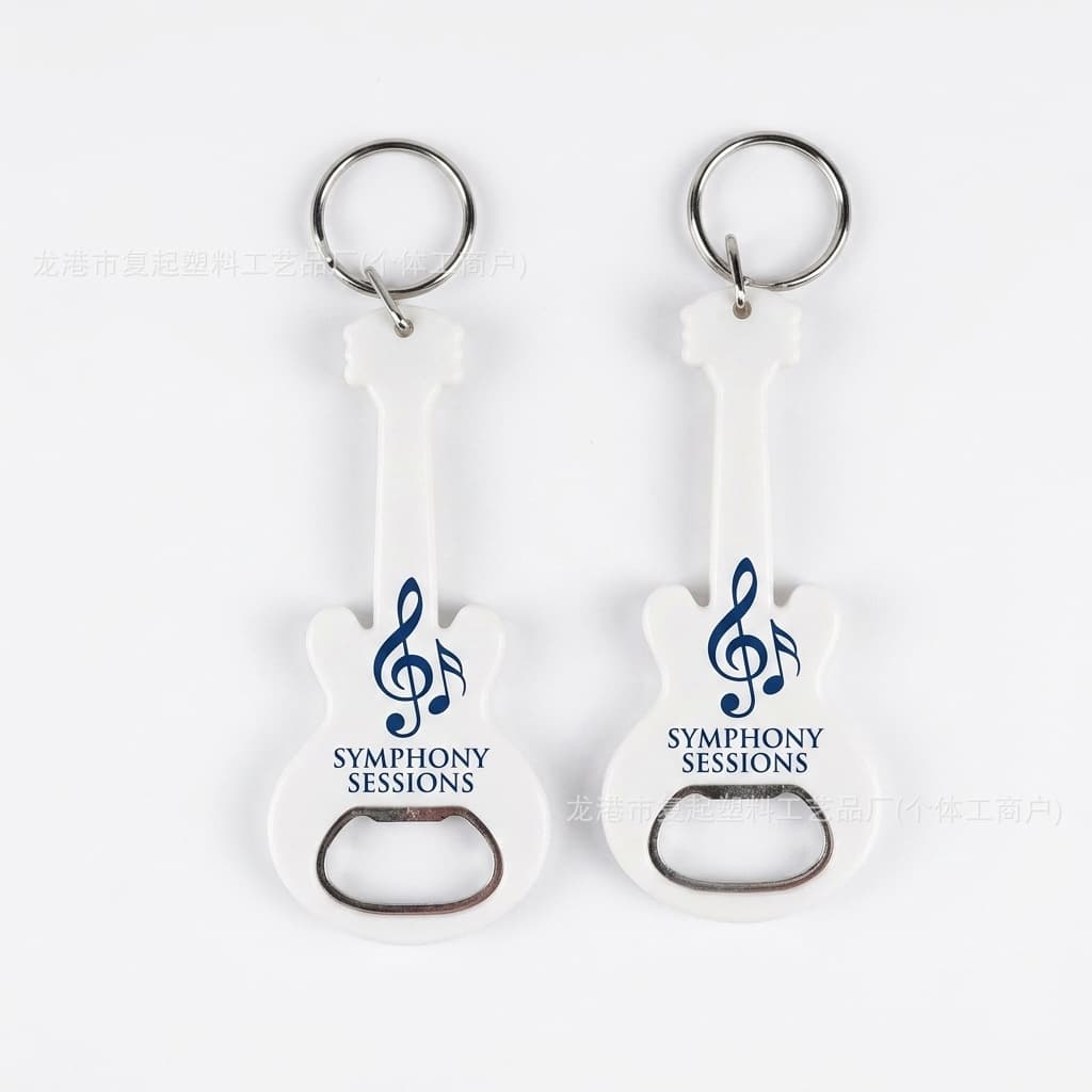 Cross-border ABS plastic multifunctional keychain beer guitar bottle opener advertising bottle opener beer screwdriver wholesale