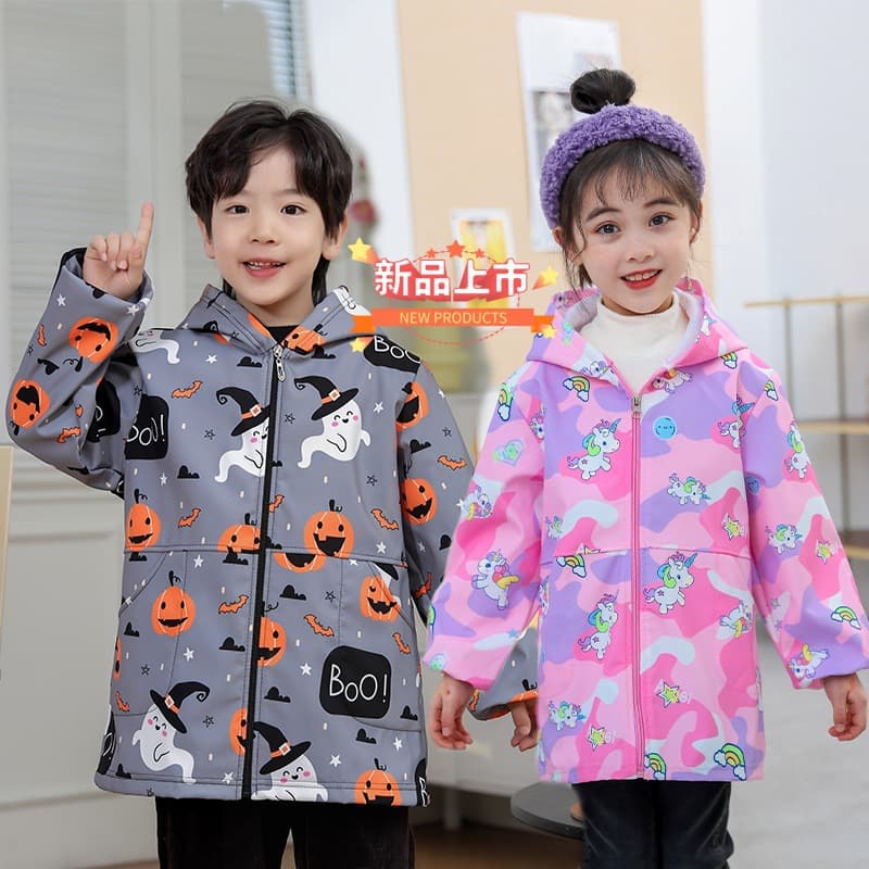 Baby smock, down jacket, anti-dirty smock, children's outer wear, western-style protective clothing, girls' waterproof painting clothes and velvet apron