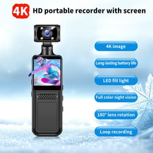 (New) Portable Pocket Recorder with Screen, Sports Travel Camera, Handheld Video Recorder, Cycling Camera