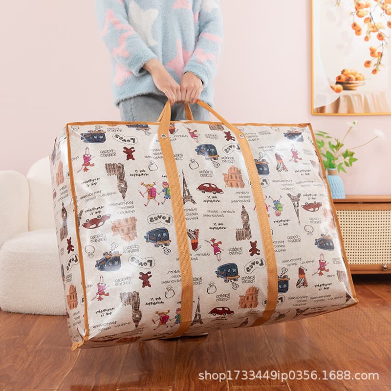 Free Shipping Large Capacity Non-woven Laminated Moving Bag Nylon Woven Bag Waterproof Handheld Quilt Storage Bag