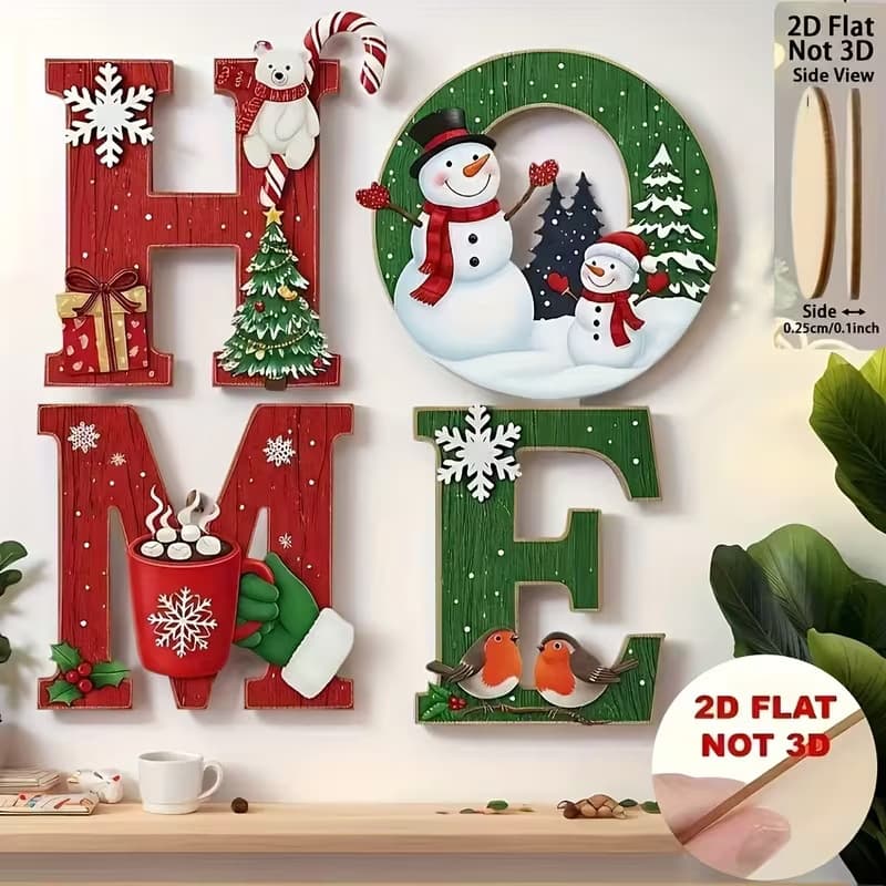 Cross-border Hot Seller Christmas European Style Wooden Wall Decoration