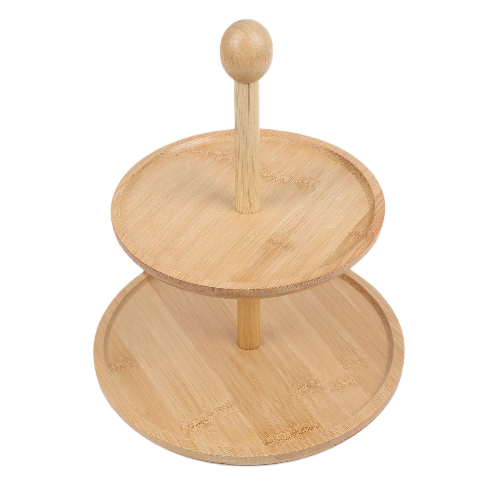 Bamboo Wood Multi-Tier Cake and Dessert Stand, Tall Display Stand for Hotel Banquet Afternoon Tea Table Setting, Tea Break Fruit Tray