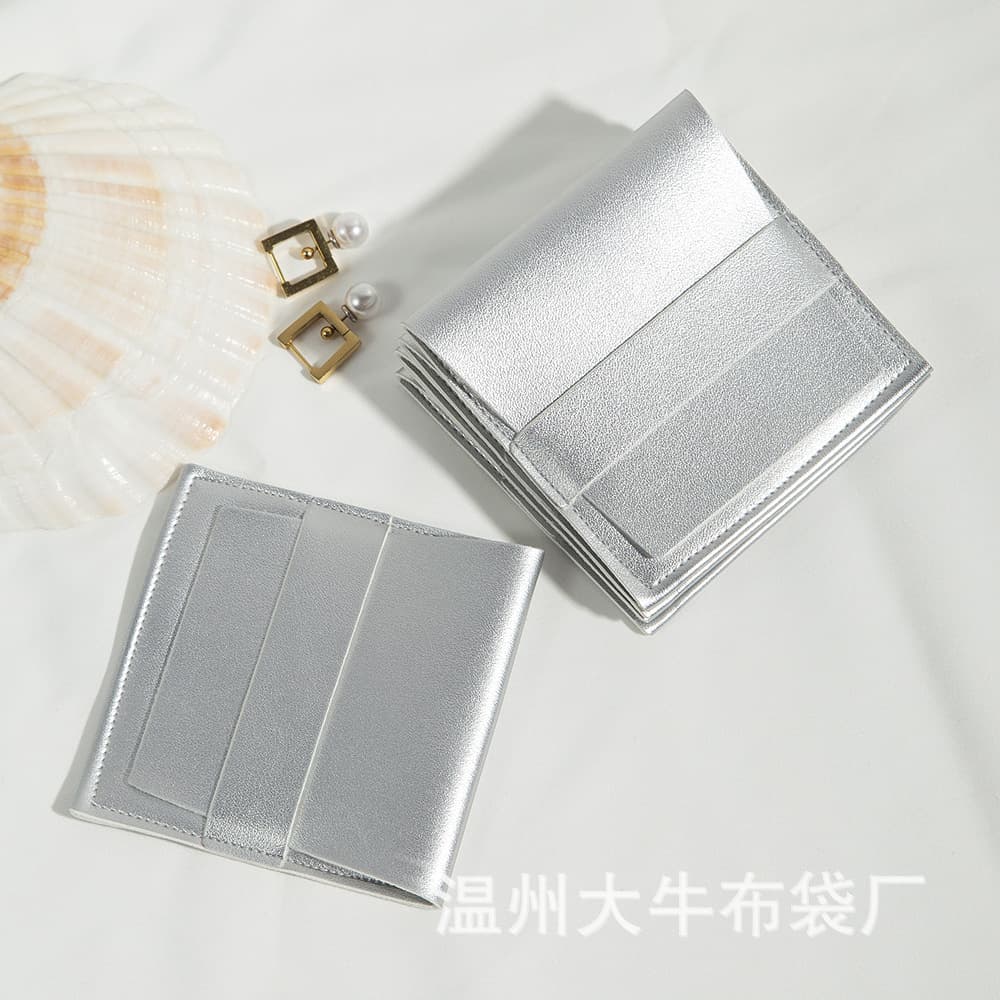 New PU Envelope Bag Storage Microfiber Jewelry Accessories Necklace Snap Button Bag Customizable Size with Logo Printing