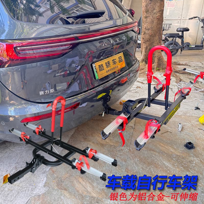 Off-road SUV Travel Bike Rack, Foldable New Aluminum Alloy Rear Mounted Carrier with Square Receiver