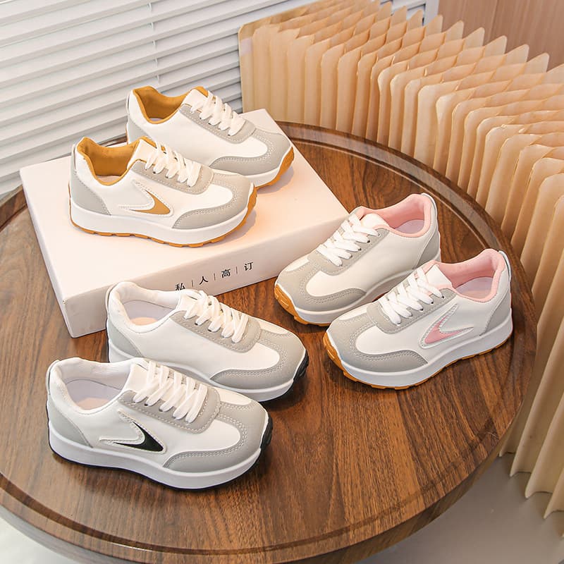 Spring/Autumn New Children's German Training Shoes Casual Trend Versatile Lace-Up Children's Sneakers Soft Sole Anti-Slip Breathable Athletic Shoes