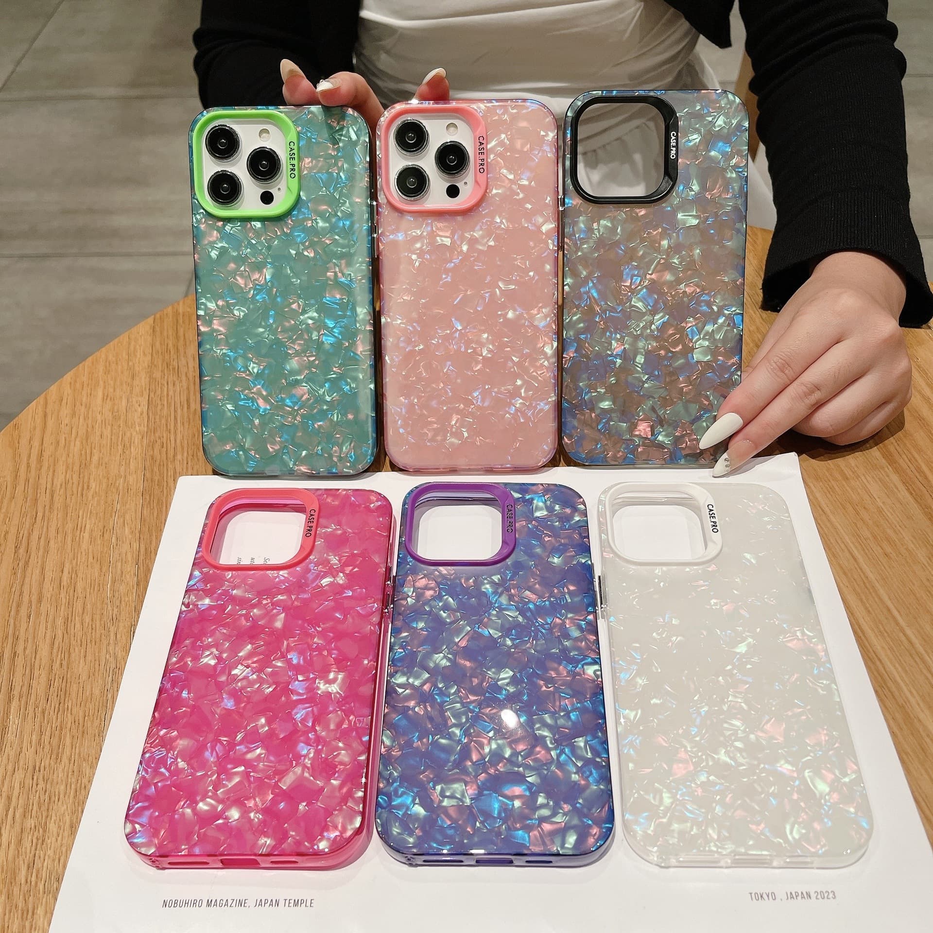 High-end shell pattern suitable for iPhone17promax mobile phone case 17 Apple 16p anti-fall 14/13 female appearance