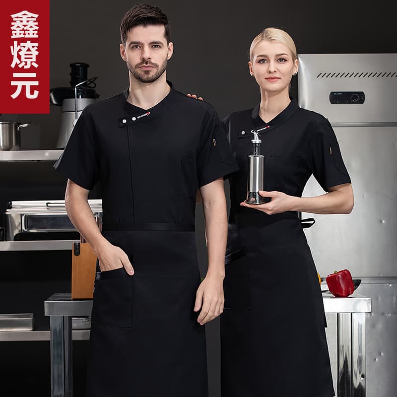 Chef Work Uniform Summer Short Sleeve Breathable Thin Hotel Western Restaurant Bakery Kitchen Chef Work Suit
