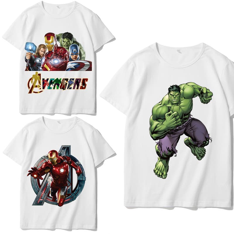 Trendy Internet celebrity ins half-sleeved Marvel joint Avengers 3 short-sleeved clothes student bottoming shirt class uniform T-shirt