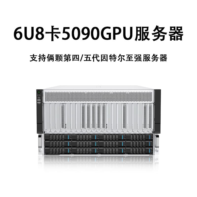 The 6U8-card 5090 supports two Xeon 4th/5th generation processor GPUs in a server barebone system for deep learning hosts.