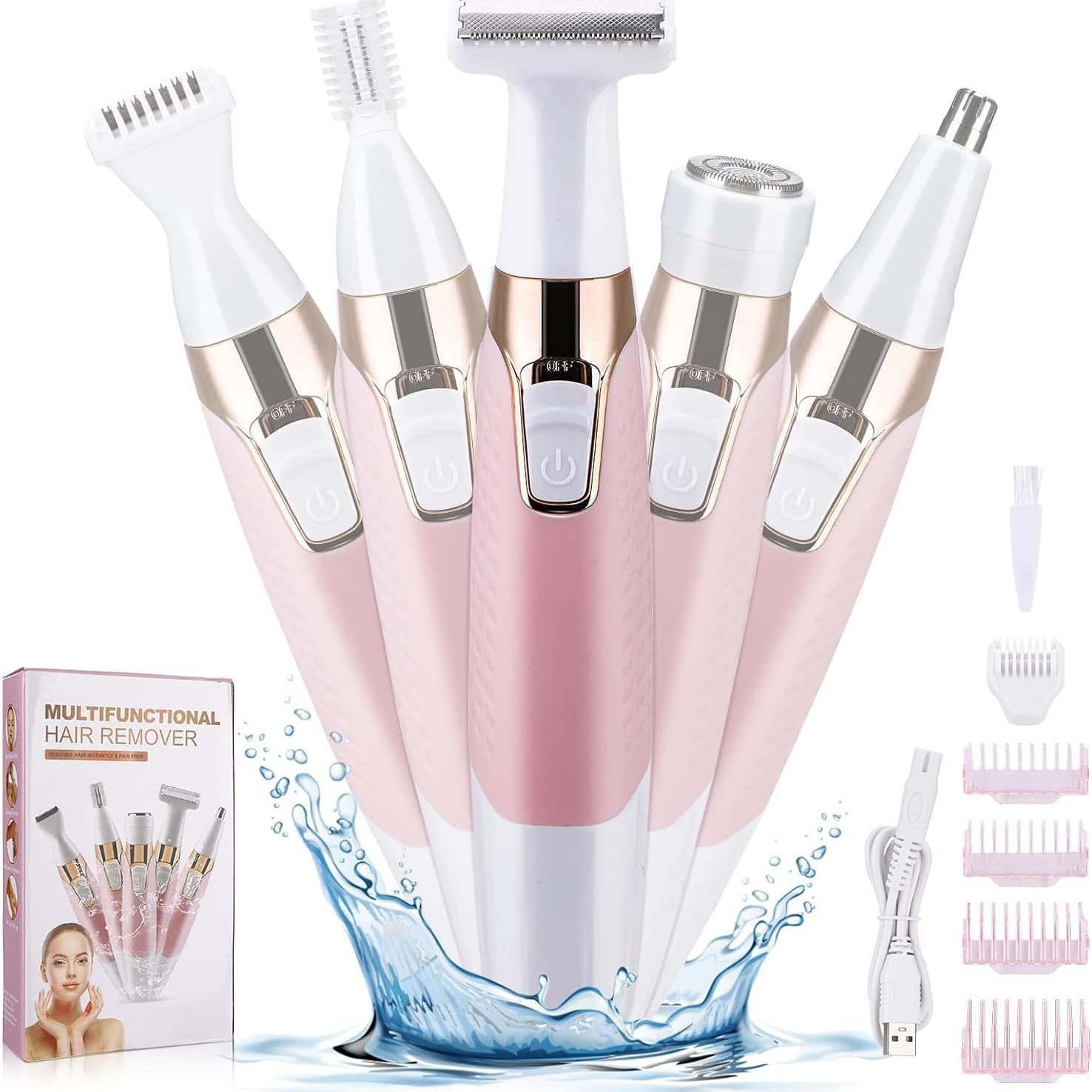 Bikini Trimmer 5-in-1 New Cross-Border Electric Shaver, Eyebrow Razor, Multi-Functional Electric Facial Hair Remover