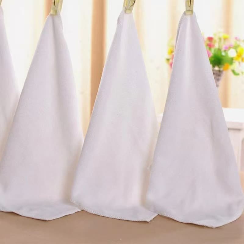 White Small Square Towel for Restaurant, Hotel, KTV Hand Towel, Thick White Square Cloth, Disposable Kitchen Small Towel