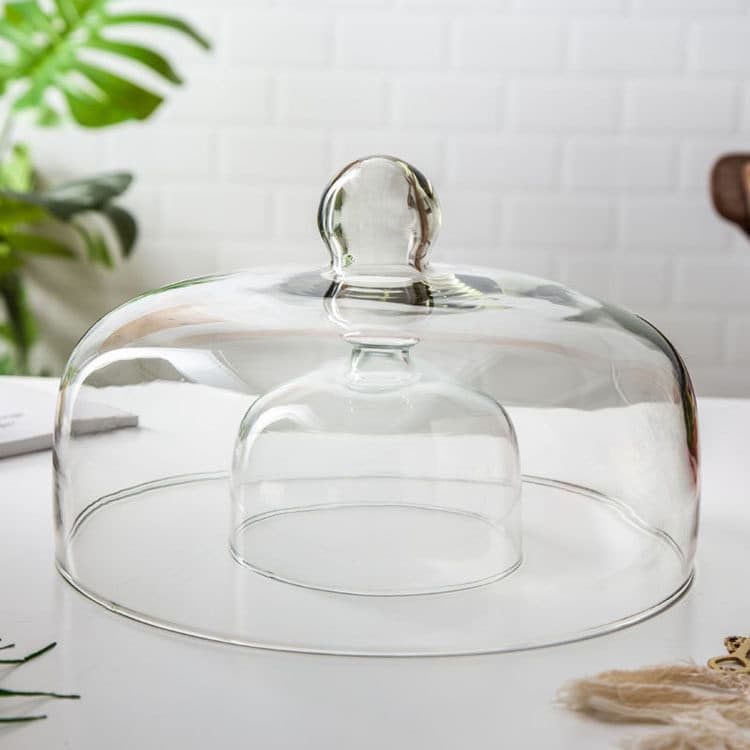 Glass Cake Dome Dust Cover for Home, Fruit and Dessert Lid, European-Style Pastry Cover, Food-Grade Lead-Free Glass Dome