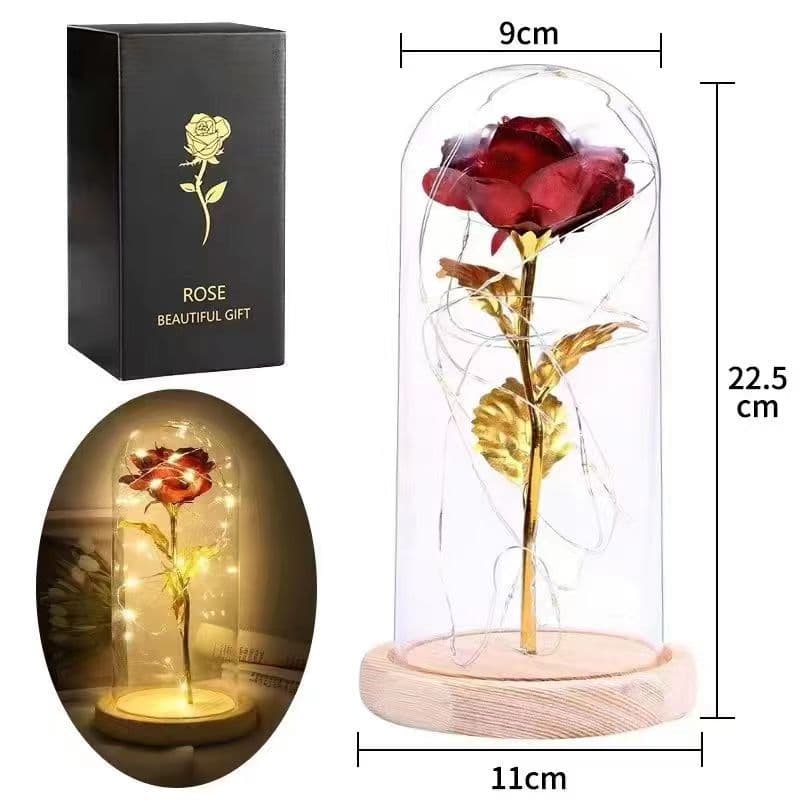 Festive Gift Preserved Rose Gold Foil Flower Direct from Factory Acrylic Lampshade Creative Gift for Valentine's Day
