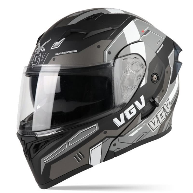 3C/DOT Certified Unisex Cool Personality Motorcycle Helmet Dual Visor Flip-Up Full Face Helmet for Adult Commuting Scooter
