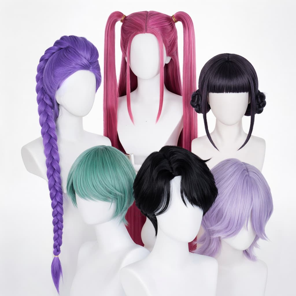 Cross-border Kpop Hunter Witch Group Wig Mila Zoe Rumi Baby Qin Yu Mystery Romance Cos