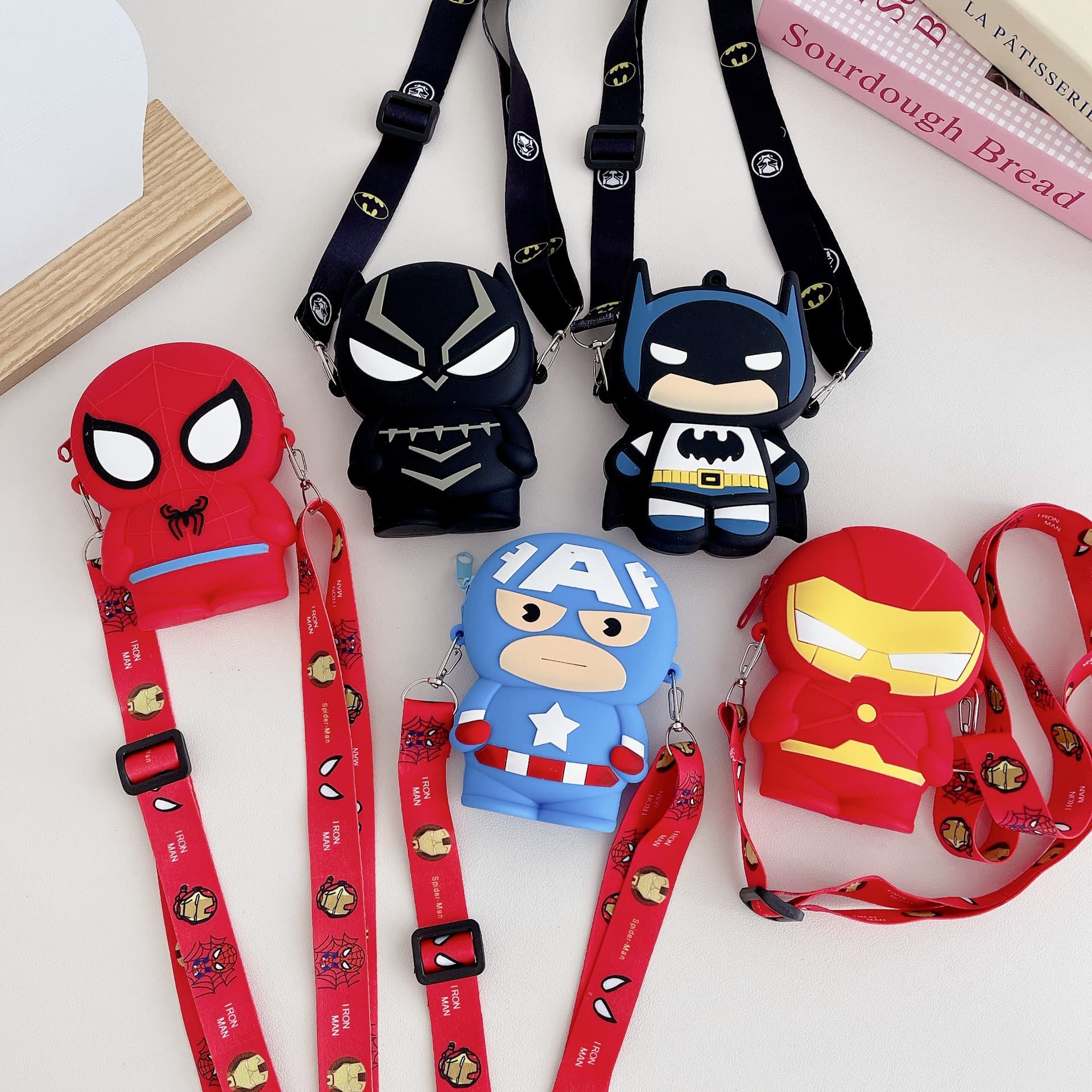 Cross-border cartoon children's bag Spider-Man shoulder bag cross-body bag boys fashion small bag children's silicone coin purse